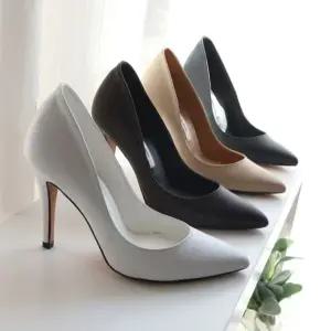 국내제작 소가죽 뾰족코 빅사이즈 얇은굽 하이힐 킬힐Y