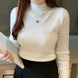 여자 XA97CT27 겨울 반 폴라 골지 하프넥 이너 슬림 골지 니트