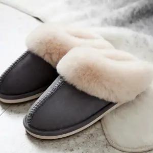 남녀공용방한템 러블리 홈웨어 플랫 퍼 슬리퍼