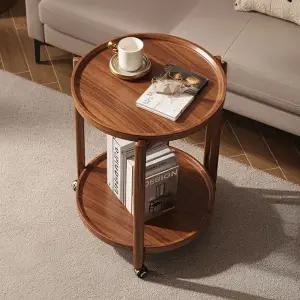 이동형 원형 협탁 바퀴 우드 2단 틈새 3단 테이블 원목 모던