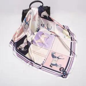 롱 올리비아 사각 스카프(바이올렛) 여성 패턴스카프 사각스카프 봄스카프