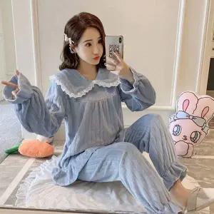 여성 RL870132 4컬러 겨울 러블리 따뜻 카라 코지 홈웨어 잠옷