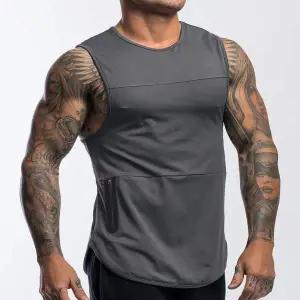 남자 KC035808 통기성 민소매 티셔츠 심플 나시티 옆지퍼 4컬러