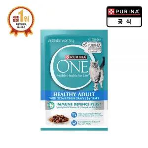 퓨리나원 고양이 사료 습식 파우치 성묘용 청정 바다 생선 70g x 1개 MNA