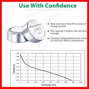 고용량 1.55V AG12 버튼 배터리, LR43 SR43 186 386 LR1142 호환, 시계, 장난감, 리모컨 및 코인 셀용