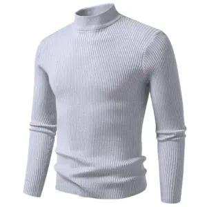 남성 긴 팔 니트 겨울 폴라 티셔츠 남성 골지 니트 이너 하프넥 목폴라 터틀넥