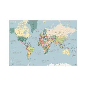 매장정품 ZEROPERZERO 지구지도 포스터 한글 세계지도 - 블루2