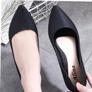 임산부플랫슈즈 회사원 출근 면접 룩 코디 검정 기본 플랫 구두 슈즈