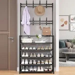 [아도라하우스]다용도 정리 수납 선반 신발장 행거 5단
