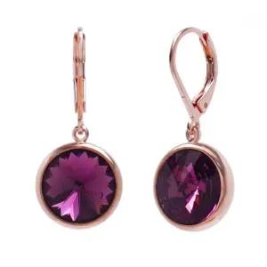 es4067 10mm 아메시스트 오스트리아 크리스탈 제작 로즈골드 레버백 원터치 귀걸이