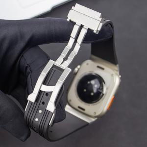 애플워치 울트라 2/1 49mm 시리즈10 9 8 7 45mm 46mm용 실리콘 러버 42mm용 스포츠 5 4 6 44 SE 3 밴드 스트랩, 아이워치