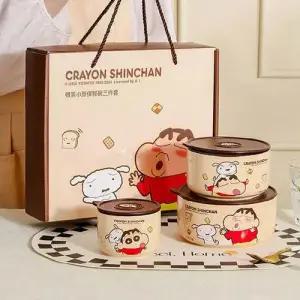 짱구는못말려 세라믹 밀폐용기 세트-브라운 WFMD6V7