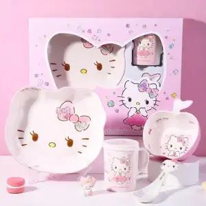 헬로키티 멜라민 식판 식기세트-핑크 WFMD6V9