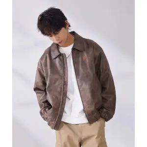 (국내매장정품) 컨버스 CONVERSE 포우 레더 패디드 자켓 재킷 엔진 스모크 UCJ413-GC5 235021