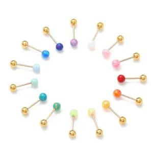 피어싱 금침피어싱 금침 컬러 오팔 포인트 골드 14K 볼