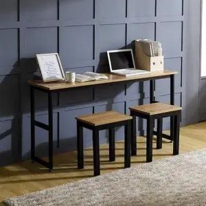 BS 철제 1500 슬림테이블 사이드테이블 1인용 의자세트 WFMGHCI