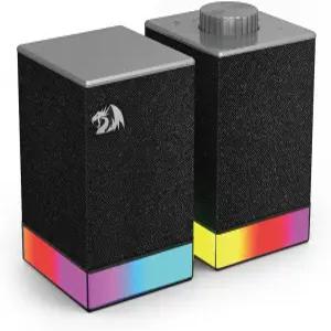 레드라곤 GS517 RGB 컴퓨터 스피커 - BT 및 USB 듀얼 연결 8개의 조명 효과 터치 컨트롤 볼륨 노브를 갖춘