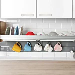 부착식 식기 건조대 싱크대 벽걸이 스테인레스 주방 식기 건조대 물받이 도마꽂이 와이어 거치대 프레임