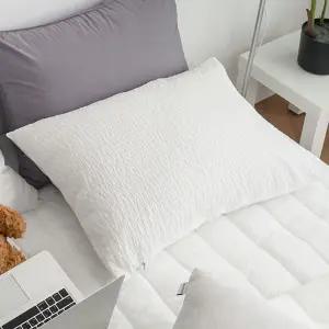 듀라론 시어서커 베개커버 50x70 화이트 단품 여름 냉감베개커버