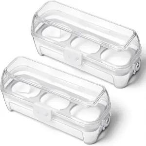 야외 하이킹 주방 냉장고 트레킹을 위한 2개의 PCS 캠핑 달걀 용기 삶은 운반자 하드 보관 가방 케이스