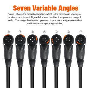 90도 XLR 마이크 연장 케이블 어댑터  3핀 커넥터 스피커 스튜디오