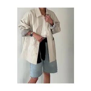 SS 스트라이프 배색 루즈핏 마르스 레더 자켓