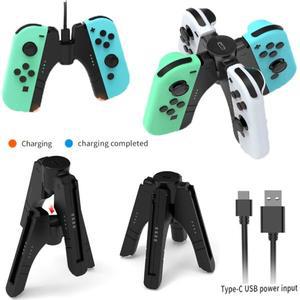 Nintendo 호환 Switch/Switch OLED 컨트롤러 충전기 그립 4 in 1 Joycon 표시기 도킹 스테이션 핸들