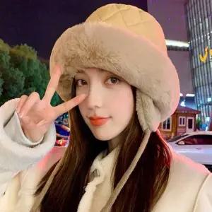 여자 털 버킷햇 퍼 안감 귀달이 퀼팅 방한모자 벙거지 여자모자 여성모자 패딩모자