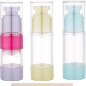세그뷰티 1온스 소형 에어리스 펌프 디스펜서 여행용 병 액체용 리필 로션 용기 3개 빈 진공 30ml 크림
