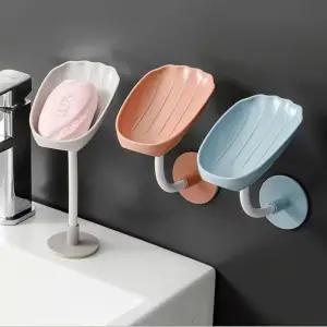 케이스 비누 받침대 욕실 비누케이스 무타공 홀더 회전 360도 접착식 물빠짐 조개모양