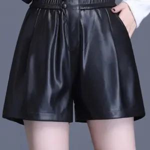 가죽 반바지 가을 5부 빅사이즈 여자 레더반바지