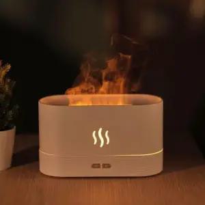 소형가습기 원터치 실내 불멍 모던 LED무드등 미니 가습기