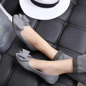 여성 3컬러 페미닌 스웨이드 리본 플랫슈즈 플랫구두 여성구두 여성단화 플랫슈즈