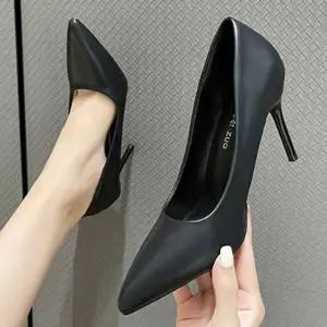 뾰족 구두 여성 뾰족 정장구두 스틸레토 힐 6cm 직장인 면접 하이힐 미들