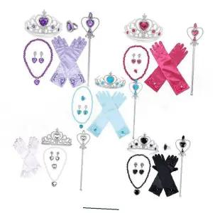 공주 생일파티 왕관 장갑 악세서리 세트 어린이 드레스업 소품