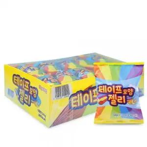 테이프모양 샤워젤리 롤젤리 1통 20개입 초등학생간식 테이프젤리 모양젤리