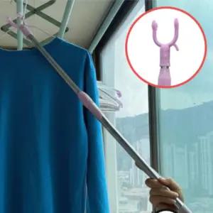 행거옷내리는거 색랜덤 길이조절 옷내리는봉 옷봉 옷걸이 높은곳 옷 내리는집게 막대 옷거는봉 1개