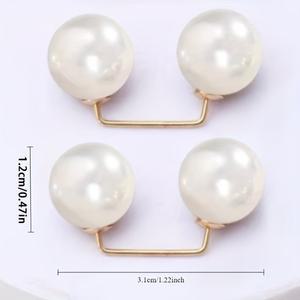 2개 진주 청바지 발목 클립  노출 방지 바늘 미끄럼 슬리퍼 버클 길이 조절기