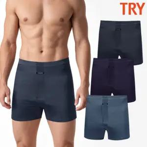 트라이 남자인견팬티 스판 시원한 여름 냉감 변화직 박서 트렁크팬티 3매입 세트