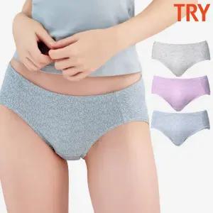 트라이 여성60수팬티 베라 면팬티 삼각 데일리 면스판 3매입 세트