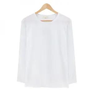 화이트 면 티셔츠 라운드 무지 MOD004