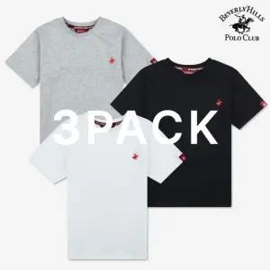 [폴로클럽/GS특가] 로고자수반팔티셔츠 3PACK