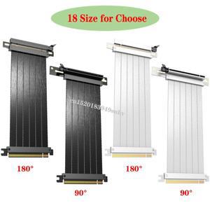 GPU 수직 브래킷 라이저 케이블 90 ° 180 ° 익스텐션 라인 차폐 컴퓨터 PCIe3.0 X16 VGA 카드 마운트 사