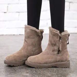 퍼안감 방한 미들 워커부츠 보온 데일리 겨울슈즈