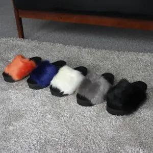 국내제작 인조 토끼털 5cm 통굽 여성 겨울 퍼 슬리퍼 MVB4+3CVw