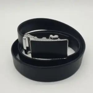 가죽자동허리띠 정장 실버블랙120cm 자동벨트 남자선물 20대남성 고급스러움 기념일