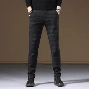 3컬러 남성 캐주얼 베이직 체크 슬림핏 일자팬츠 IS-GFP13
