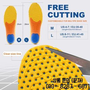 XXin EVA 탄성 스포츠 깔창 스폰지 충격 흡수 농구 신발 달리기 Size35 45