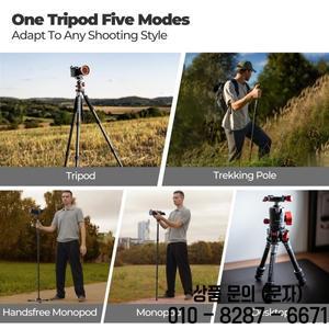 프리웰 휴대용 다기능 삼각대는 5 in 1 모드를 제공합니다. DSLR 카메라 여행용 유연한 브이로그 최대 20kg
