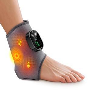 신경병증을 위한 무선 발 마사지기, 순환 마사지가 포함된 3000mAh 충전식 발목 온열 패드, 그레이